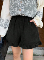 Shorts en velours côtelé à rayures verticales à taille élastique pour femmes – Polyvalents, amincissants, sexy et parfaits pour les jeunes femmes. ODM OEM