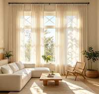 DaiRui – Rideaux en lin transparents sur mesure, filtrant la lumière, panneaux de draperie texturés, voilages pour salon et projets de villas