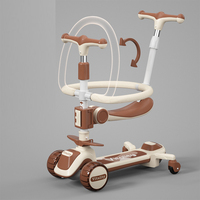 Trottinettes pliantes à 3 roues et hauteur réglable, trottinettes à pédales pliables pour enfants