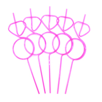 Pailles à boire réutilisables en plastique écologique, fantaisie et tendance, avec logo personnalisé en forme de lettre, pour décoration de fête