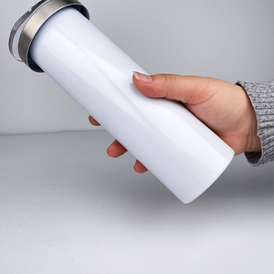 Magazzino USA 20oz bianco sublimazione spazi vuoti <span class=keywords><strong>da</strong></span> <span class=keywords><strong>te</strong></span> Glitter globo di neve 304 acciaio inossidabile Strasublimation globo di neve Skinny Tumbler - Product Image 4