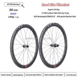 סט גלגלי BLAZZEN Ultra <span class=keywords><strong>Racing</strong></span> T1100 מסיבי פחמן 700C לכביש עם בלמי דיסק, גימור מט 50mm, גלגלים ללא פנימית לאופני מרוץ עם OEM - Product Image 2