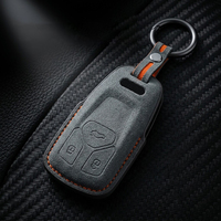 Housse de clé de voiture en cuir de luxe pour Audi A3/A4L/A6L/Q3/Q5L/Q7/A8/Q4 E-tron (2018-2024), étui de protection anti-rayures pour clé