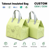 Sacs isothermes pliables de qualité supérieure, durables et imperméables, en non-tissé, avec poignées robustes, motif lettres, pour livraison à emporter BAGTOGO