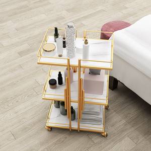 Carrito de Salón de Belleza Simple y Moderno, Carrito de Cosmética para Terapia Capilar, Baño de Pies, Estante de Almacenamiento Móvil Completo de Tres Niveles - Product Image 1