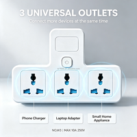 Adaptateur multiprise universel 3 voies avec prises EU, UK, US personnalisables, convertisseur de prise portable