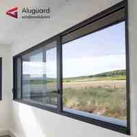 Fenêtre coulissante en aluminium Aluguard à rupture de pont thermique insonorisée, double vitrage Low-E pour maison