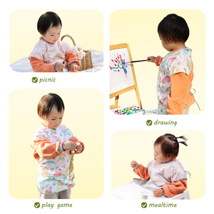 Delantal de <span class=keywords><strong>Dibujo</strong></span> Infantil Ajustable, Impermeable y Ecológico con Estampado de Dibujos Animados Happyflute, <span class=keywords><strong>Babero</strong></span> Personalizado para Bebé - Product Image 5