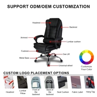 Chaise de bureau pivotante réglable en hauteur, fournie par l'usine, chaise ergonomique en cuir pour personnel, logo et couleur personnalisés WS6104