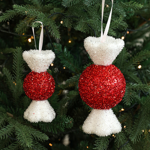 Ornement de Noël en forme de sucette, décoration d'arbre de Noël, pendentif de scène de vacances, accessoire de sucette, modèle de guimauve - Product Image 2