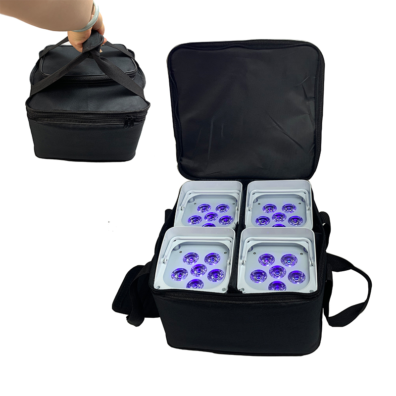 Professional Portable Dj Lights Disco Dj Equipment 6x18W WIFI App IR Remote Wireless Control Uplight(Black)
