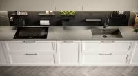 Kabinet Dapur Kayu Solid Modern Modular Kustom Kelas Atas dengan Wastafel, Tahan Lama untuk Apartemen dan Vila