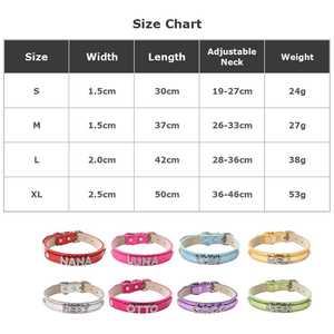 Collare <span class=keywords><strong>per</strong></span> <span class=keywords><strong>Cani</strong></span> Personalizzato Moderno - Targhetta <span class=keywords><strong>con</strong></span> Nome in Strass Fai-da-Te, Pelle PU <span class=keywords><strong>con</strong></span> Finitura Metallica Lucida, Lettere Incise al Laser <span class=keywords><strong>per</strong></span> Gatti - Product Image 6