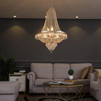 Lámpara de Araña de Cristal Dorada y Plateada, Lámpara de Cristal para Decoración de Salones de Boda, Lámpara Colgante LED, Decoración de Techo para Bodas
