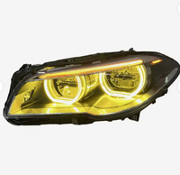 Phares bicolores pour BMW Série 5 F10 F18 520i 525i 2011-2017, style yeux d'ange LED jaune et blanc