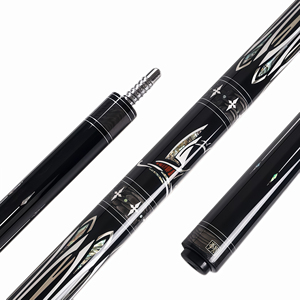 Queue de billard O'MIN Voyage professionnelle de haute qualité en ébène avec joint central, poignée robuste, incrustation élégante et poids léger - Product Image 2
