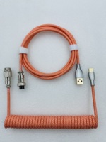 Paracord – clavier mécanique de jeu personnalisé à Double manche, câble USB C enroulé de Type C avec GX12 aviateur