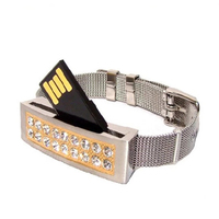 Moda personalizada regalo cristal pulsera Pendrive 8G 16G Usb Flash Drive 32G Metal Pendrive diamante joyería 4Gb llave de memoria Usb