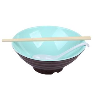 Wuhe A5 Melamine Noodle Bowl Set Two Color Drop Resistant Household Instant Noodle Bowl Three Piece Modern Design - Product Image 1