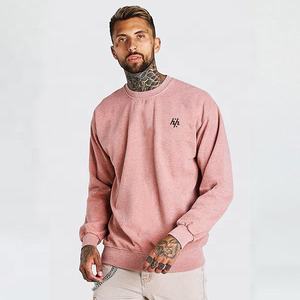 Huzaifa Products OEM Logo personnalisé Sweat-shirt à col ras du cou à rayures rose corail surdimensionné pour homme doublé Design - Product Image 1