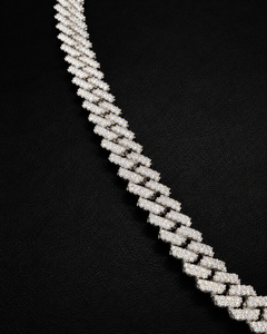 Cadena de Plata con Eslabones de Moissanita de Lujo Estilo Hip Hop, Collar Cubano Iced, Joyería de Diseño para Moda Urbana, Chapado en Oro, Unisex - Product Image 4