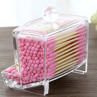 Aufbewahrungsbox acryl runder quadratischer Aufbewahrungsbehälter Cosmetic Makeup Baumwollpad Organisator