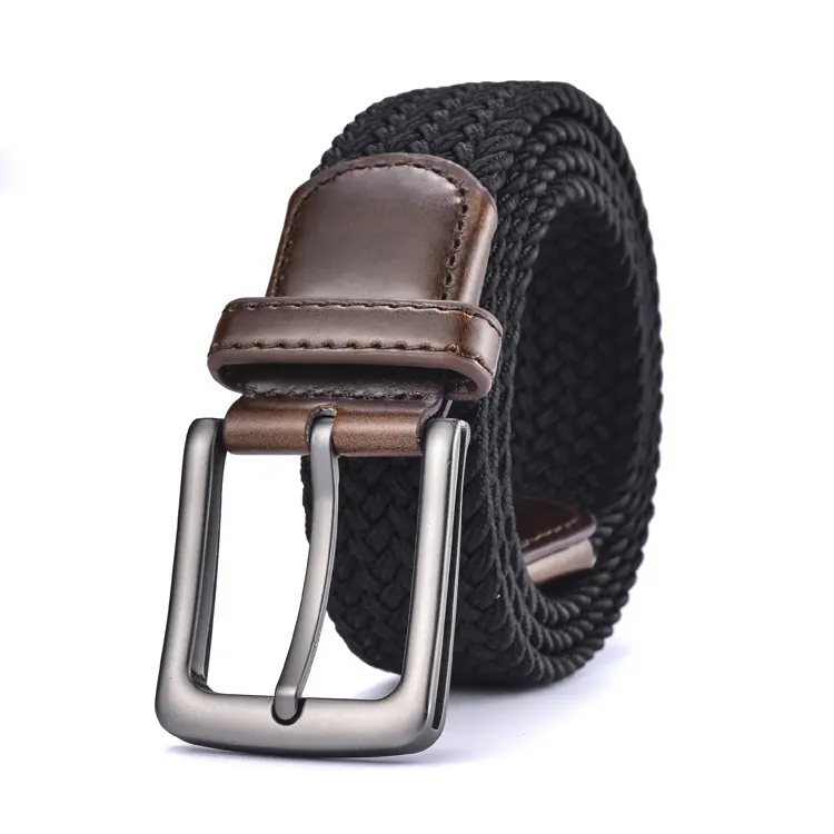 Wholesale Custom Alloy Buckle Men's Elastic Fabric Belts for Golf Sport