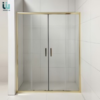 Cabine de douche coulissante Twowinco à 2 portes avec cadre noir enduit, quincaillerie à roulettes lisses, dimensions personnalisables, porte de douche