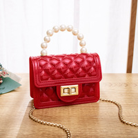Nouveau mini sac à main matelassé portable, sac à bandoulière en gelée avec broderie et perles, sac messager mignon pour filles