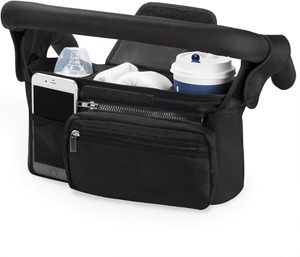 Organizador Universal para Cochecito con Portavasos Aislado, Bolsa para Teléfono Desmontable y Correa para el Hombro, Compatible con Cochecitos - Product Image 1
