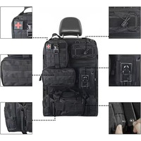 Vente directe usine : Organisateur de dossier de siège tactique amélioré, sac de rangement suspendu à 5 poches, doublure en nylon imperméable, panneau Molle pour véhicule