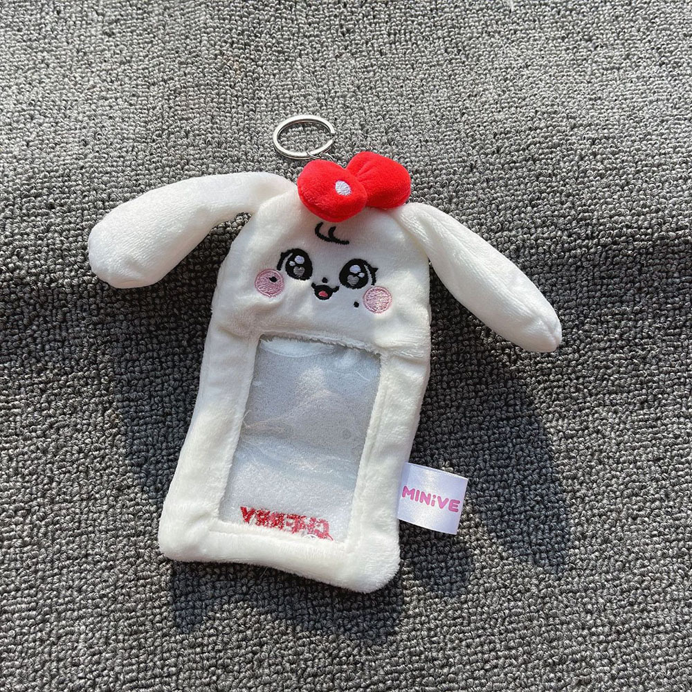 KPOP IVE MINIVE Cartoon Figure Plush Card Holder Keyring