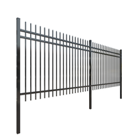 Nouveau 6ftx8ft Jardin Noir Clôture En Métal Haute Sécurité Antirouille En Acier Galvanisé Portes D'allée 2.4m Largeur Cadre En Fer pour La Maison