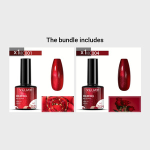 Vernis à ongles en gel métallique rouge/vert de Noël 7 couleurs 8 ml, vernis à ongles métallique à effet miroir longue durée - Product Image 6