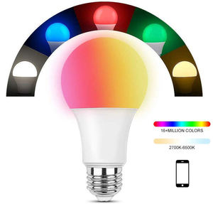 <strong>Smart</strong> LED Light <strong>Bulb</strong> A19 60W Equivalent Efficient 5W 7W Works with <strong>Apple</strong> RGBW Full Color and Adjustable White - Product Image 2