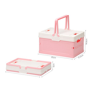 Multipurpose Storage <b>Basket</b> Foldable Portable Rectangle Household Organizer For Toys Cosmetics Car Use - Product Image 2