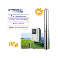Pompe à Eau Solaire Submersible DC pour Irrigation Agricole, Machine de Pompage Solaire pour Puits Profond