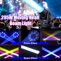 Projecteur à tête mobile Sharpy Beam 295W 14R super lumineux avec prisme à facettes 8+16, DMX512, pour scène, avec flight case pour DJ, concerts et événements