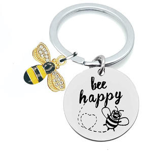 Abeille Happy Inspirational en alliage de zinc plaqué or ouvre-bouteille de haute qualité cadeau parfait pour ceux qui aiment les abeilles citations édifiantes - Product Image 1