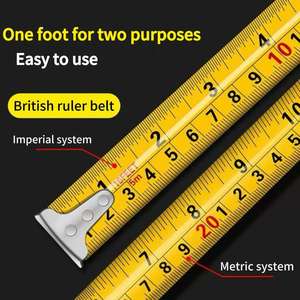Ruban à mesurer professionnel de 25 pieds (7,62 m) et 19 pieds (5,79 m), résistant à l'usure, en TPR et ABS, avec mesure en pouces et en mètres, ruban à mesurer en nylon, ruban à mesurer laser - Product Image 5