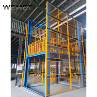Monte-charge industriel hydraulique vertical à rail de guidage pour sous-sol, 3m 10m 1000kg, élévateur de fret en acier haute résistance, télécommande électrique