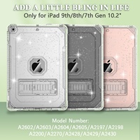Coque de tablette ZoneFoker rigide transparente à paillettes, fine et antichoc, avec support, pour iPad 9 8 7 Gen 10,2 pouces, mignonne, pour enfants/filles/femmes