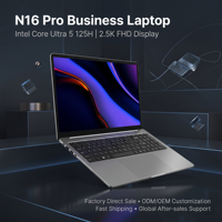 Laptop Aziendale da 16 Pollici con Intel Core Ultra 5 125H, 16GB RAM, 512GB SSD, Windows 11, Computer Portatile, Fornitura all'Ingrosso OEM ODM da Fabbrica
