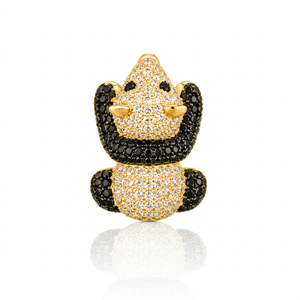 Pendientes Panda Huggie para mujer, Color dorado, circonia cúbica, cristal blanco y negro, joyería de animales bonitos, regalo, ropa de fiesta - Product Image 1
