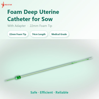Cathéter utérin profond en mousse de 22 mm pour insémination artificielle vétérinaire pour truie avec adaptateur, cathéters IA pour porcs, fournitures agricoles