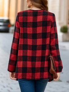 2024 Customized Elegant Casual Women's <strong>Top</strong> Elegant <strong>Checkered</strong> Printed Coat for Summer Versatile and New Fashionable Clothing - Product Image 6