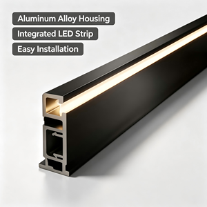 Plinthe LED moderne de 5 cm en aluminium pour hôtel et appartement, profilé lumineux encastré pour installation au sol ou au mur - Product Image 2