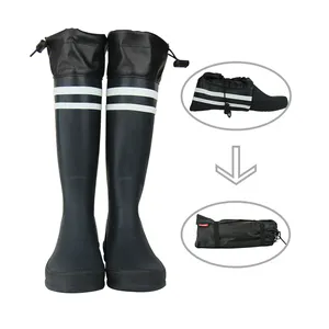 Bottes de pluie en caoutchouc pour homme et femme, unisexe, imperméables, légères et pliables