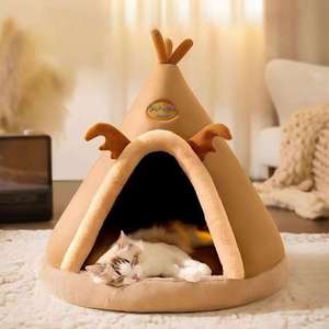 Casa de campaña para mascotas de alta calidad y cómoda, con diseño de oso durmiente, cama para gatos para la relajación de gatos en interiores - Product Image 2