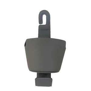 Portavasos multifuncional de cuero Pu para coche, gancho portátil para coche, gancho trasero para asiento de coche con soporte para teléfono, gancho de carga fuerte - Product Image 3